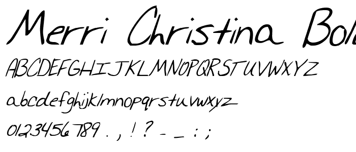 Merri Christina Bold Italic font